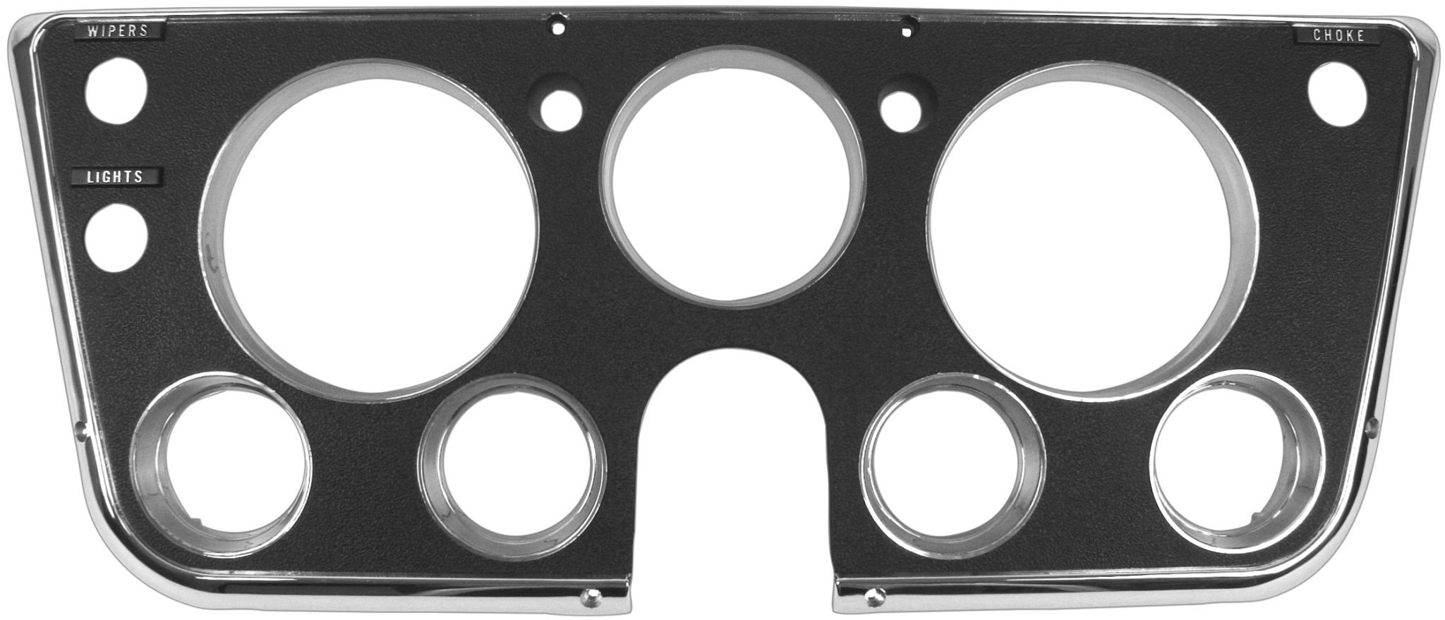 DASH BEZEL-7 HOLE-BLACK & CHROME (1967-68) - Classic Pickup Supplies